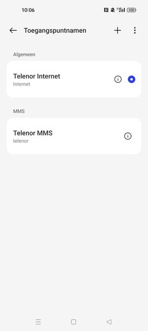 Selecteer de Menu-knop