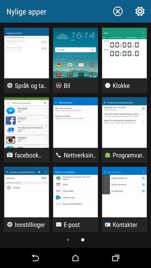 Velg X-ikonet for å lukke alle programmer som kjører