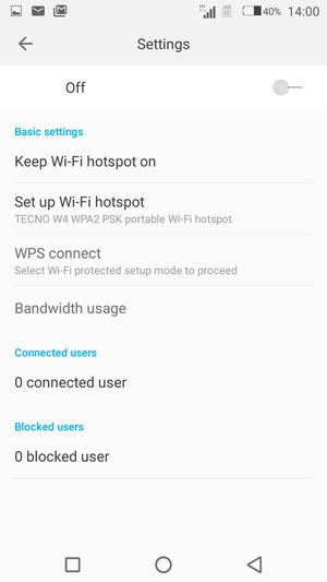 Select Set up Wi-Fi hotspot