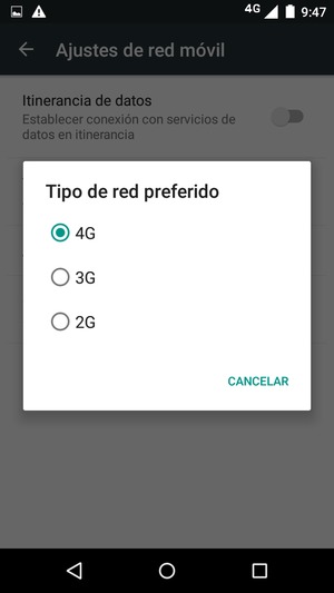 Seleccione la opción deseada