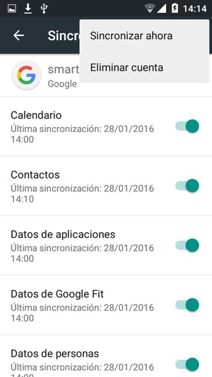 Seleccione Sincronizar ahora
