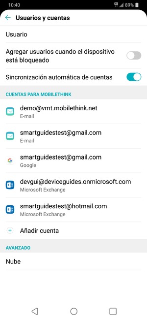 Seleccione su cuenta Google