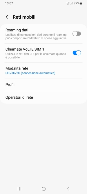 Seleziona Profili