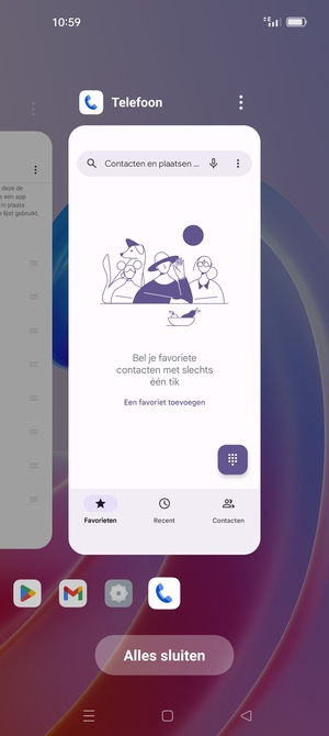 Selecteer Alles sluiten om alle actieve apps te sluiten