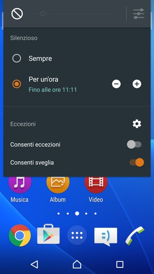 Premi una volta per la modalità silenziosa