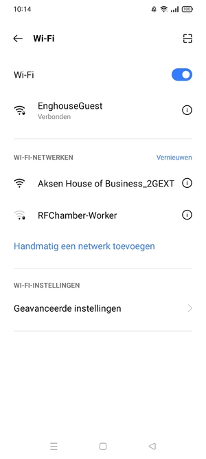 U bent nu verbonden met het WiFi-netwerk