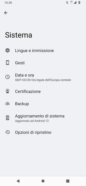 Seleziona Aggiornamento di sistema