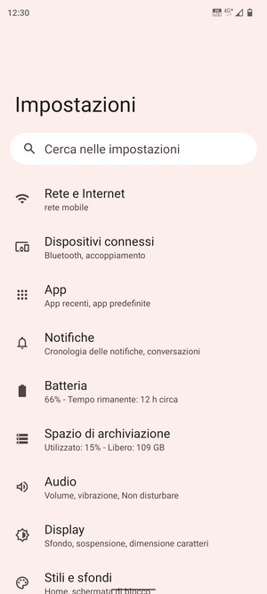 Seleziona Rete e Internet