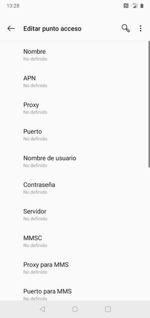Introduzca la información de MMS