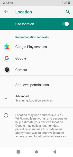 Turn off  Location