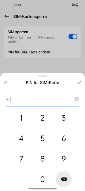 Geben Sie Ihre Neue PIN für SIM-Karte ein und wählen Sie OK