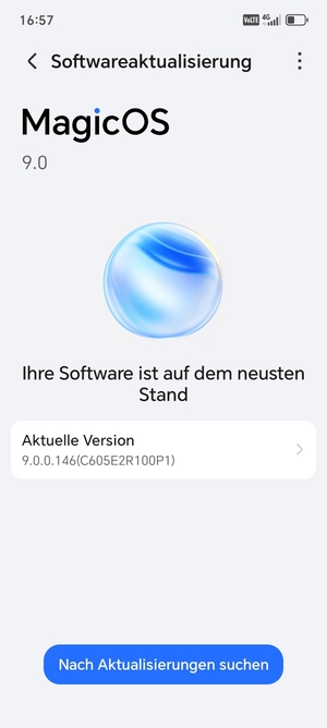 Falls Ihr Handy aktualisiert ist, wird Ihnen der folgende Bildschirm angezeigt