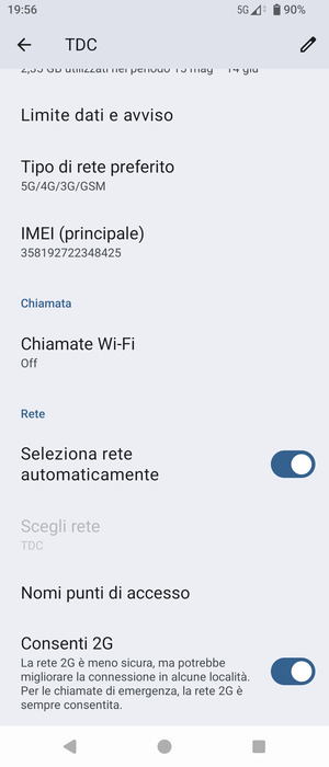 Scorri e seleziona Nomi punti di accesso