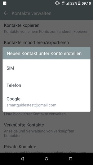 Wählen Sie Google