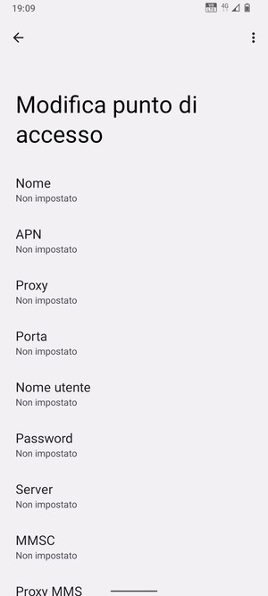 Inserisci informazioni MMS