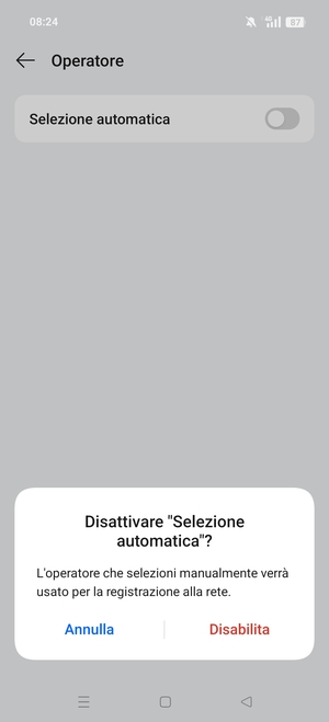 Seleziona Disabilita