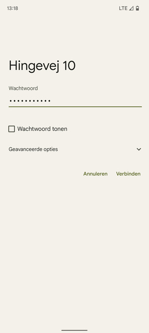 Voer het WiFi-wachtwoord in en selecteer Verbinden
