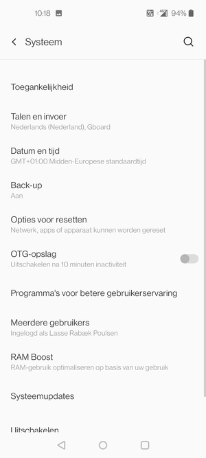 Selecteer Systeemupdates