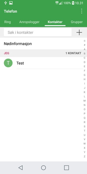 Velg menyknappen