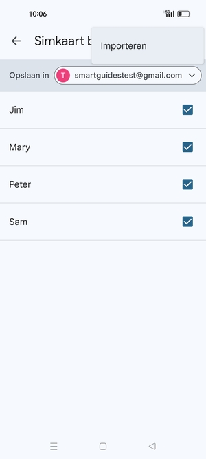 Selecteer Importeren