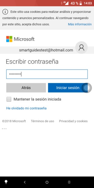 Introduzca su contraseña y seleccione Iniciar sesión
