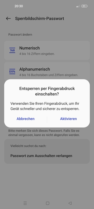 Wählen Sie die gewünschte Option