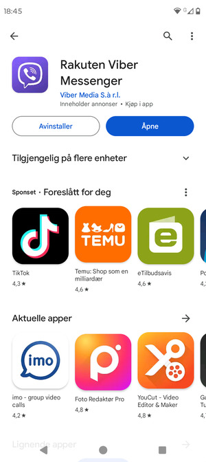 Velg Åpne