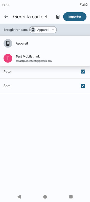 Sélectionnez votre compte Google