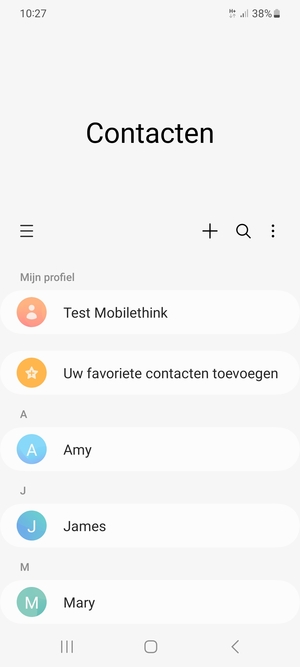 Selecteer de Menu-knop