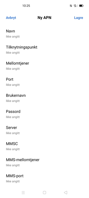 Skriv inn internett-informasjon