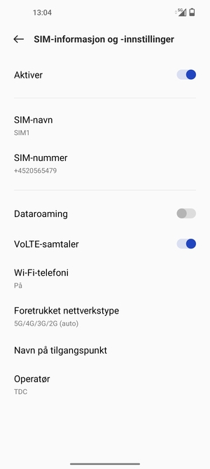 For å bytte nettverk hvis det oppstår nettverksproblemer, velg Operatør