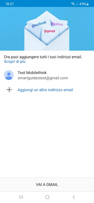 Seleziona VAI A GMAIL