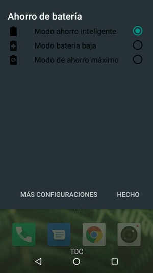 Seleccione la opción deseada y seleccione HECHO