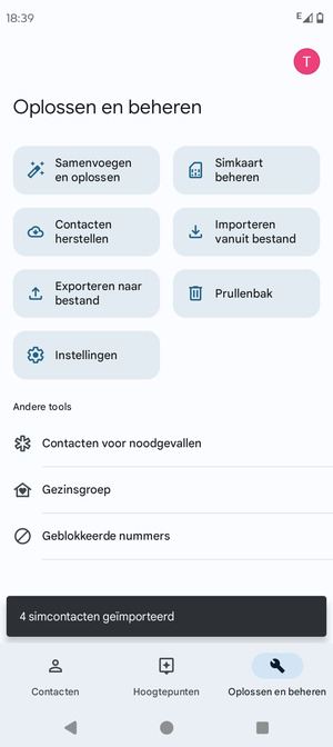 Uw contactpersonen worden opgeslagen naar uw Google-account en naar uw telefoon de volgende keer dat Google gesynchroniseerd wordt.
