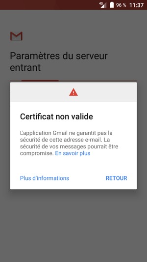 Sélectionnez RETOUR