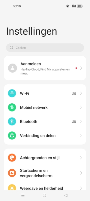 Selecteer Mobiel netwerk