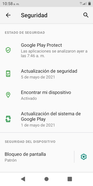 El teléfono ha sido asegurado con un bloqueo de pantalla