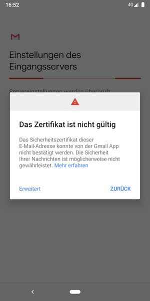 Wählen Sie ZURÜCK