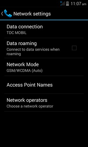 To change network if network problems occur,  select Network operators