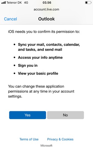 Select Yes