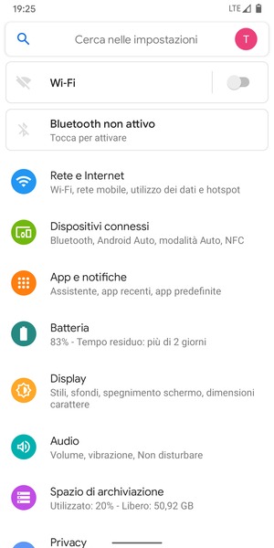 Seleziona Rete e Internet