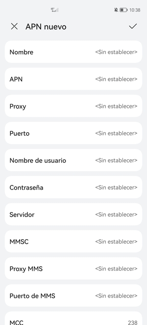 Introduzca la información de Internet