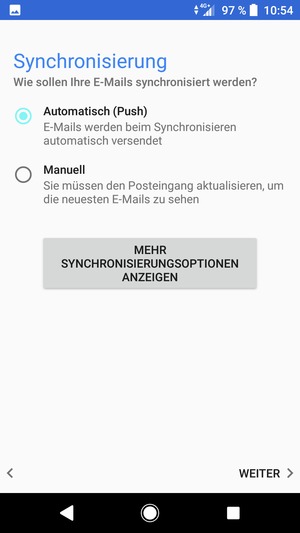 Wählen Sie die gewünschte Option und wählen Sie WEITER