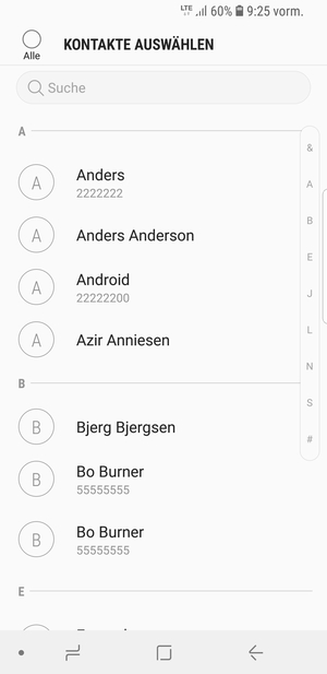 Aktivieren Sie das Kontrollkästchen Alle