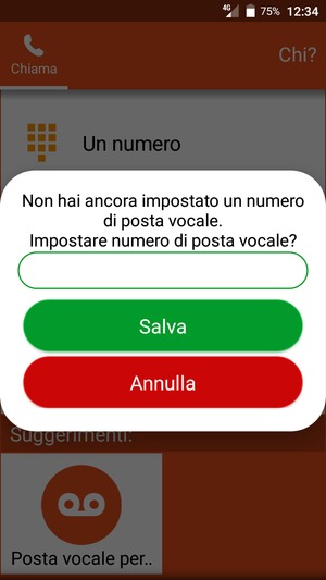 Inserisci Numero di posta vocale e seleziona Salva
