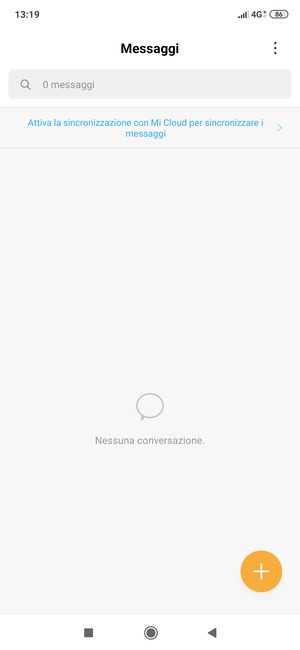 Premi e tieni premuto il tasto Menu
