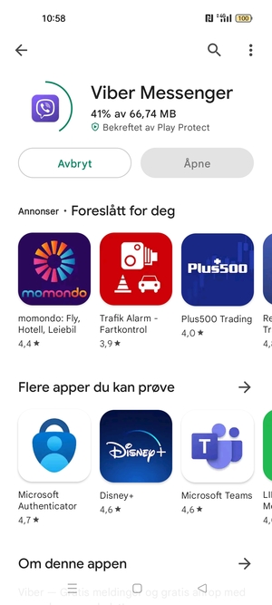 Vent til installasjonen er ferdig