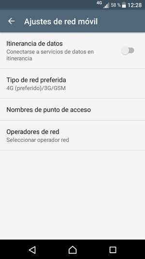 Seleccione Tipo de red preferida
