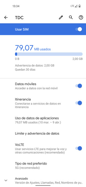 Activar o desactivar Itinerancia