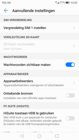 Selecteer Vergrendeling SIM instellen